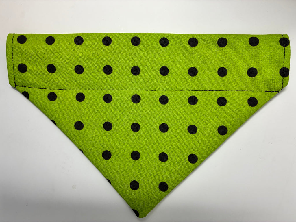Green Polkadot Pet Bandana - Size Medium