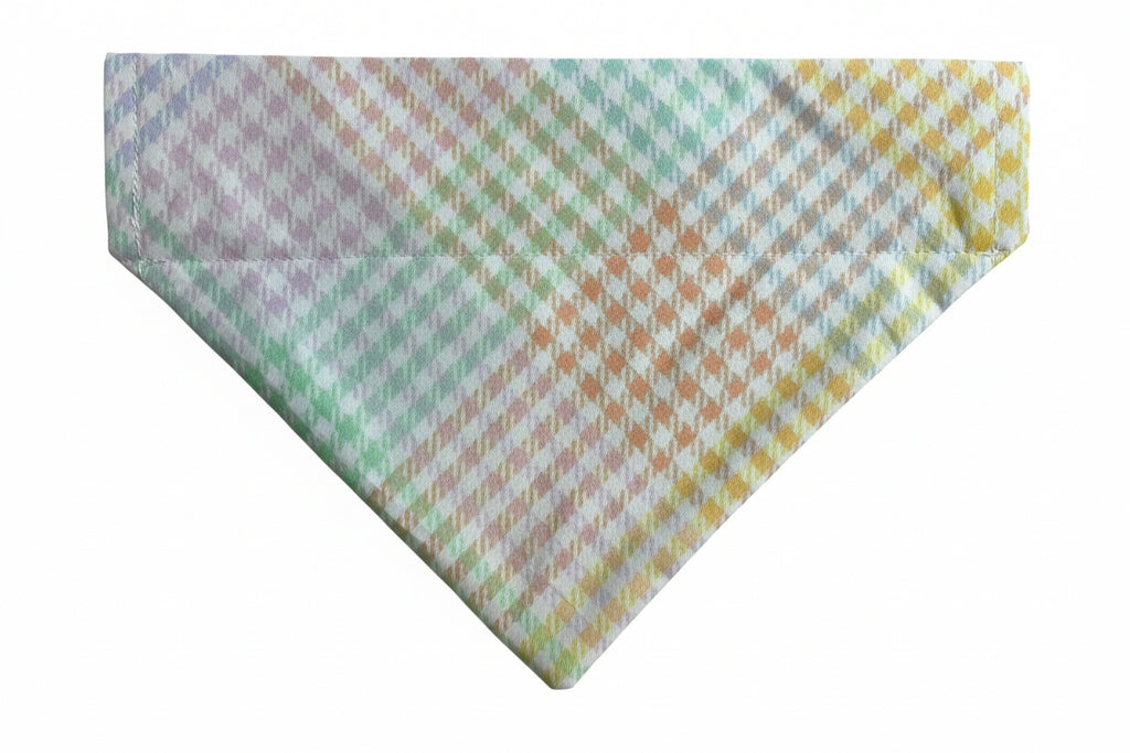 Plaid Easter Pet Bandana - Size Medium