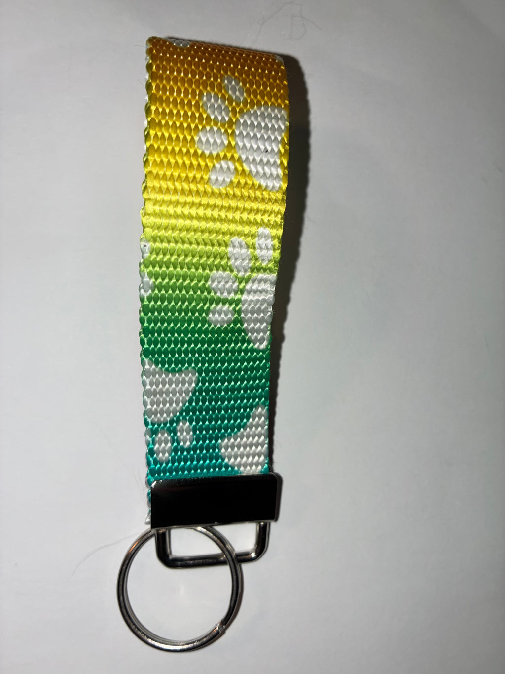 Multicolor Paw Print Wristlet Keychain