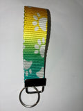 Multicolor Paw Print Wristlet Keychain