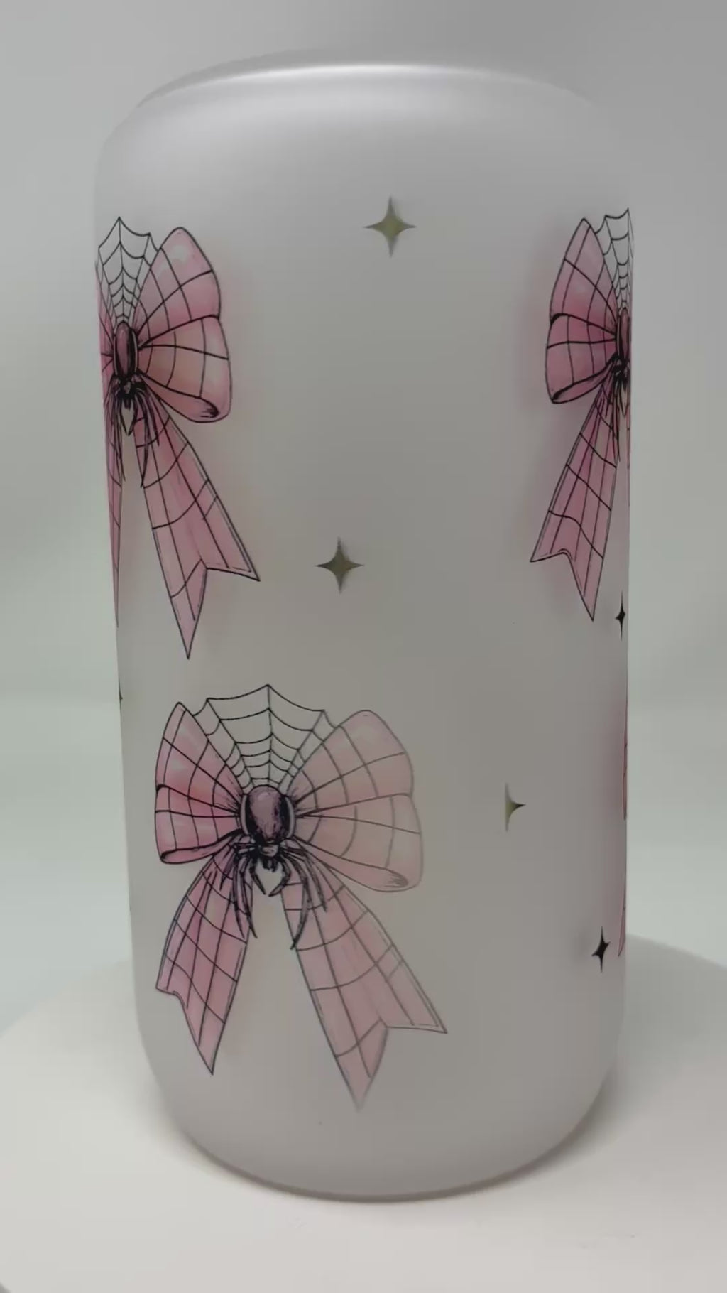 Halloween Glass Cups with Bamboo Lid and Straw