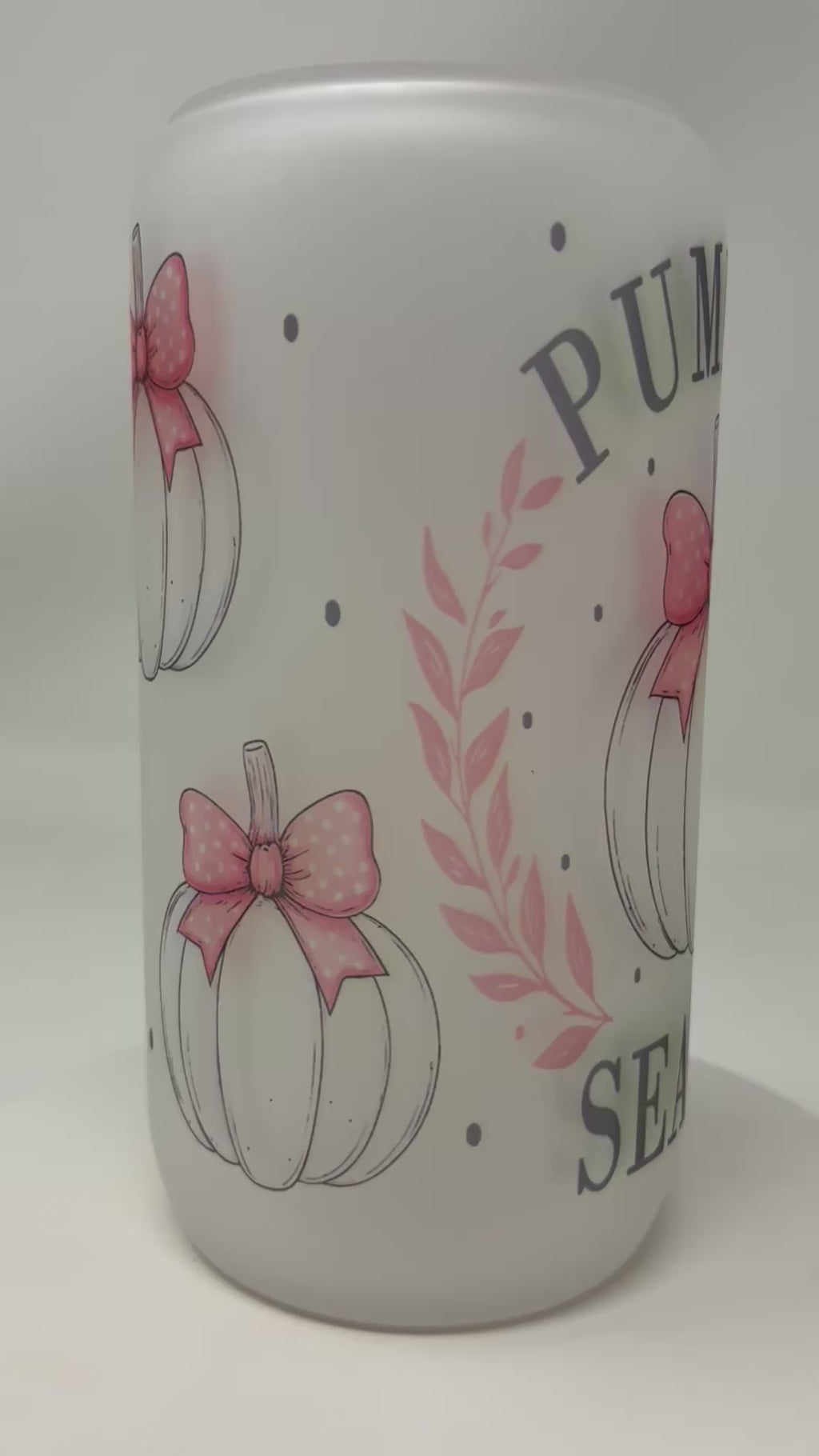 Halloween Glass Cups with Bamboo Lid and Straw