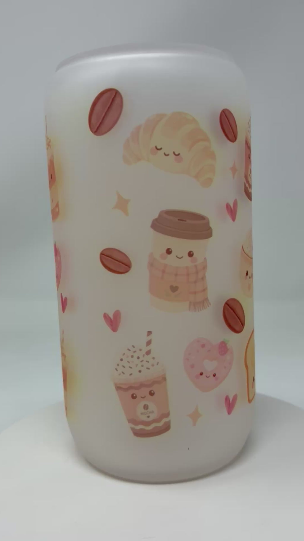 Variety Glass Cups with Bamboo Lid and Straw