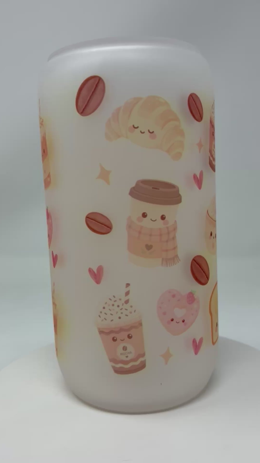 Variety Glass Cups with Bamboo Lid and Straw